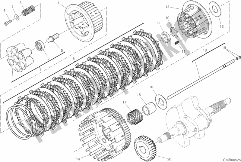 All parts for the Clutch (aptc) of the Ducati Scrambler Desert Sled 803 2020
